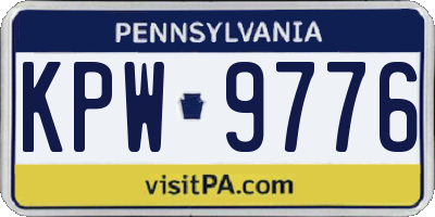 PA license plate KPW9776