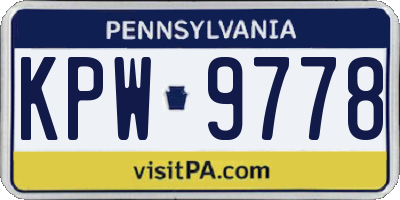 PA license plate KPW9778