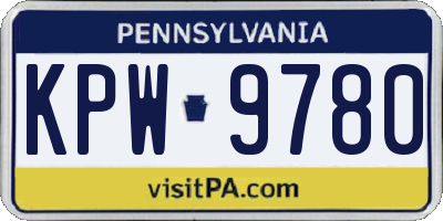 PA license plate KPW9780