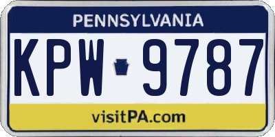 PA license plate KPW9787