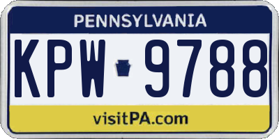 PA license plate KPW9788