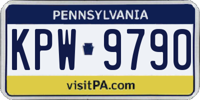 PA license plate KPW9790