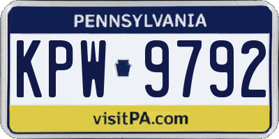 PA license plate KPW9792