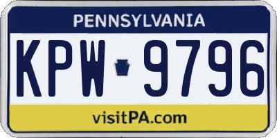 PA license plate KPW9796