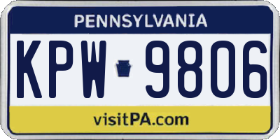 PA license plate KPW9806