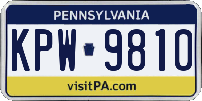 PA license plate KPW9810