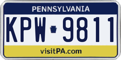PA license plate KPW9811