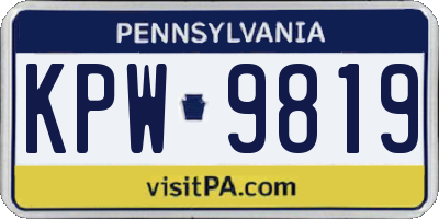 PA license plate KPW9819