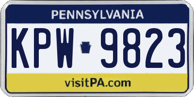 PA license plate KPW9823