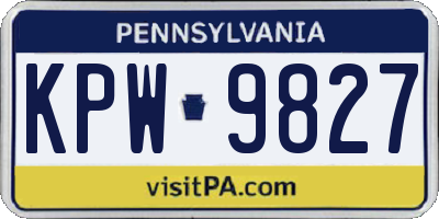 PA license plate KPW9827