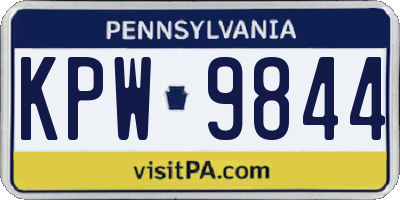 PA license plate KPW9844