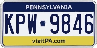 PA license plate KPW9846
