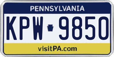 PA license plate KPW9850