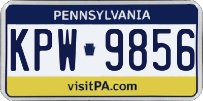 PA license plate KPW9856