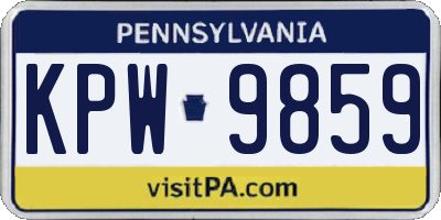 PA license plate KPW9859