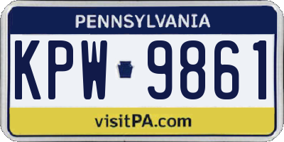 PA license plate KPW9861