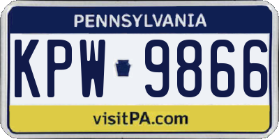 PA license plate KPW9866