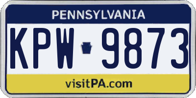 PA license plate KPW9873