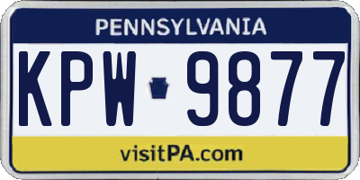PA license plate KPW9877
