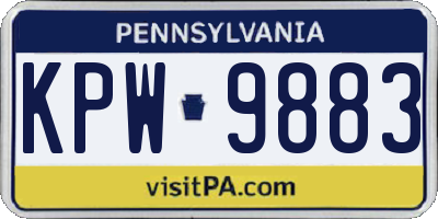PA license plate KPW9883