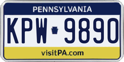 PA license plate KPW9890
