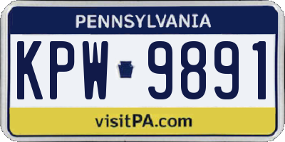 PA license plate KPW9891