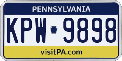 PA license plate KPW9898