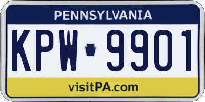 PA license plate KPW9901