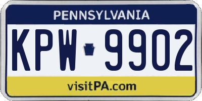 PA license plate KPW9902