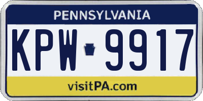 PA license plate KPW9917