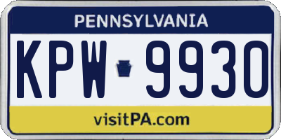 PA license plate KPW9930