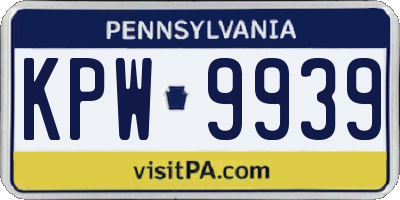 PA license plate KPW9939