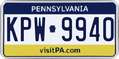PA license plate KPW9940