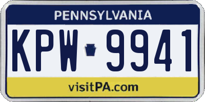 PA license plate KPW9941