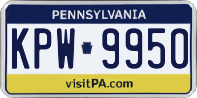 PA license plate KPW9950