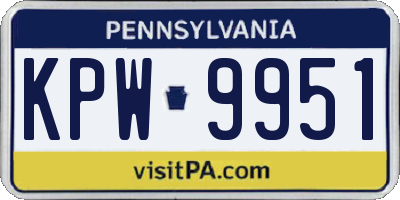 PA license plate KPW9951