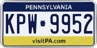 PA license plate KPW9952