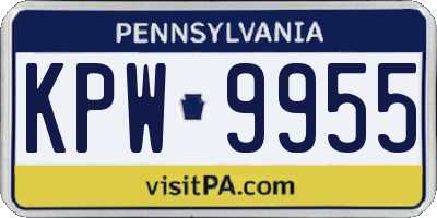 PA license plate KPW9955
