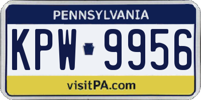PA license plate KPW9956