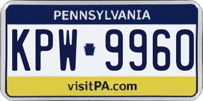 PA license plate KPW9960
