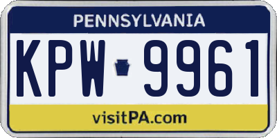 PA license plate KPW9961
