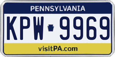 PA license plate KPW9969