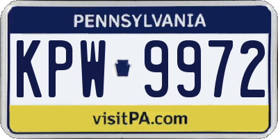 PA license plate KPW9972