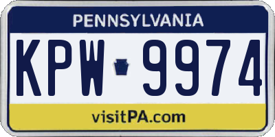 PA license plate KPW9974