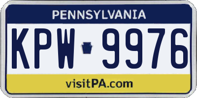 PA license plate KPW9976