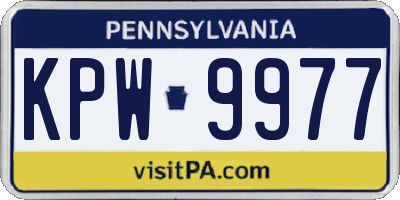 PA license plate KPW9977