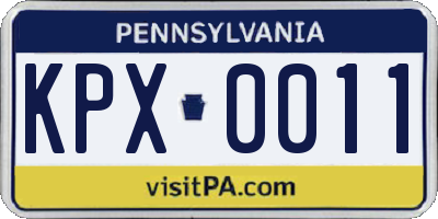 PA license plate KPX0011