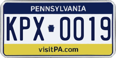 PA license plate KPX0019
