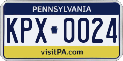 PA license plate KPX0024