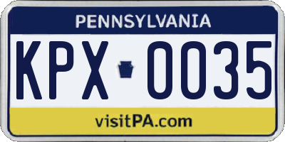 PA license plate KPX0035